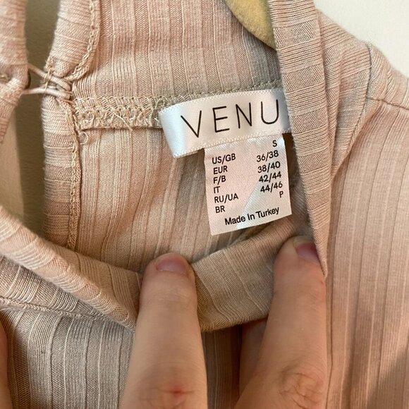 Women's Venus Twist Bodycon Ribbed Maxi Dress Keyhole Back Mock Neck - Picture 12 of 13